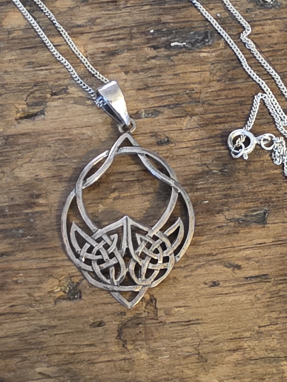 Sterling Silver Celtic Knot Pendant Necklace - Silver